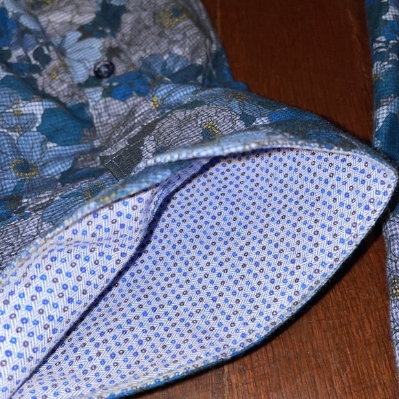 Men’s Bugatchi Button Down Cotton Long Sleeve Collared Dress Shirt Large - Picture 9 of 16